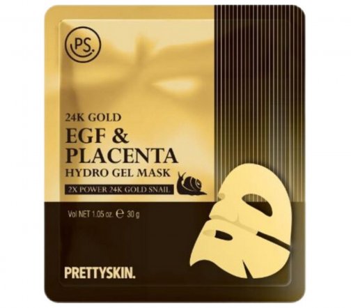 PrettySkin 24K Gold EGF&Placenta Маска гидрогелевая для лица с 24-каратным золотом и плацентой 30гр