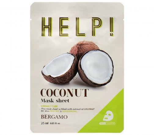 Bergamo Help Mask Маска тканевая для лица с экстрактом кокоса 25мл