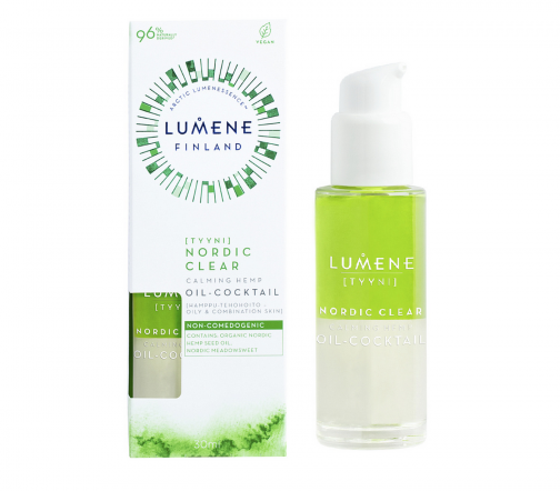 Lumene Tyyni Nordic Clear Коктейль для лица успокаивающий с маслом семян северной конопли 30мл