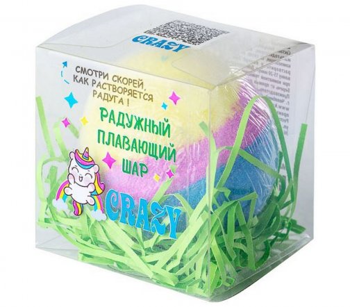 Laboratory Katrin Соль шипучая для ванны Радужный плавающий шар Crazy 130гр