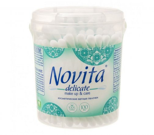 Novita Палочки ватные в банке Delicate 100шт