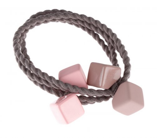 Dewal Beauty Резинки для волос Цветные кубики мини 2шт Розовый DBR3837-1