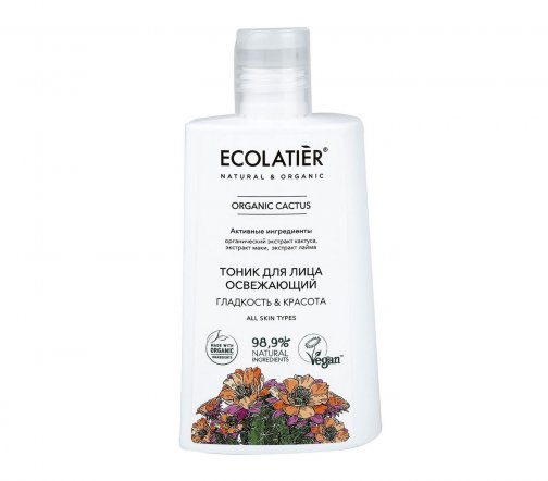 Ecolatier Organic Cactus Тоник освежающий для лица Гладкость и красота 250мл
