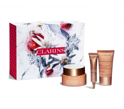Clarins Extra-Firming Набор Крем дневной 50мл+Крем ночной 15мл+Сыворотка 10мл+Косметичка
