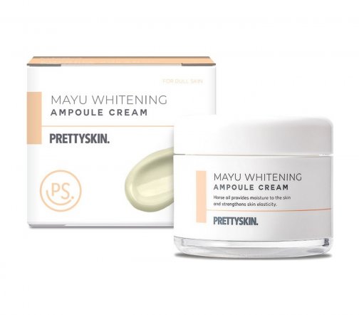 Pretty Skin Mayu Whitening Крем ампульный осветляющий для лица с экстрактом лошадиного жира 50мл