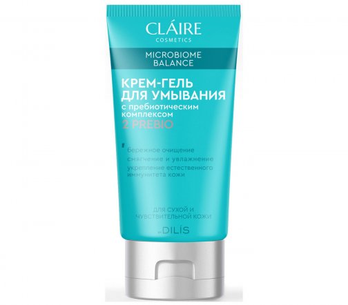 Claire Cosmetics Microbiome Balance Крем-гель для умывания для сухой и чувствительной кожи лица 150м