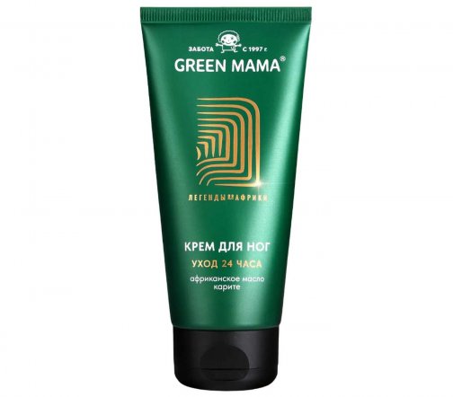 Green Mama Крем для ног Уход 24 часа Миндальное масло и африканское карите 100мл