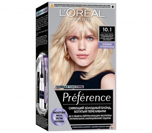 L'Oreal Paris Preference Краска для волос 10.1 Очень-очень светло-русый пепельный