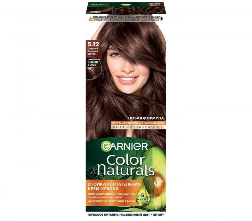 Garnier Color Naturals Крем-краска для волос 5.12 Ледяной светлый шатен