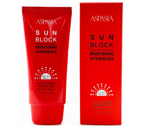 Aspasia Sun Block Крем солнцезащитный осветляющий  для лица SPF50+ 70гр