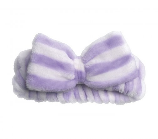 Dewal Beauty Повязка на голову Бантик Белая с синей полоской