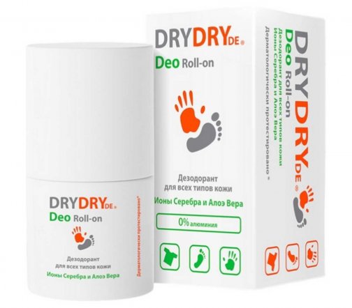 Dry Dry De Deo (Де Део) Дезодорант-ролик для всех типов кожи Ионы серебра и алоэ вера 50мл