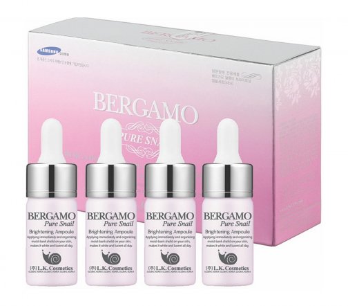 Bergamo Pure Snail Brightening Сыворотка для лица в ампулах 4*13мл