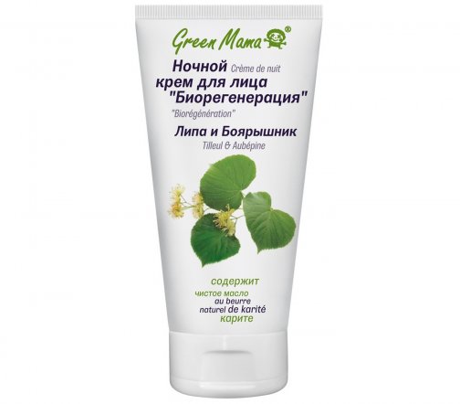 Green Mama Крем ночной для лица Биорегенерация Липа и Боярышник 100мл
