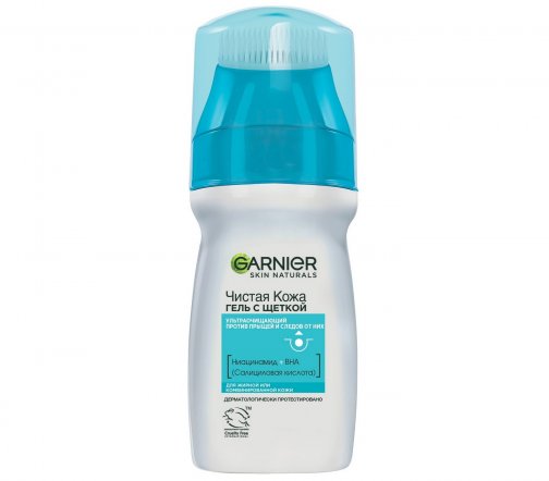Garnier Skin Naturals Гель ультраочищающий для лица с щеткой против прыщей Чистая кожа 150мл