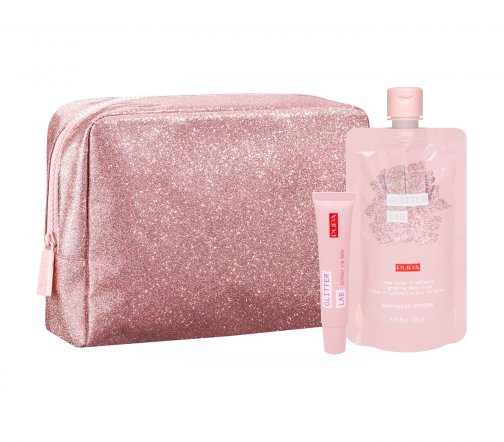 Pupa Набор Glitter Lab Happiness Potion Set II Крем для тела+Бальзам для губ+Косметичка