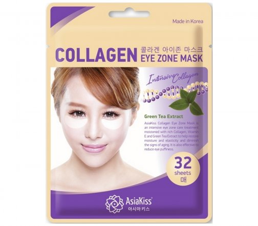 AsiaKiss Collagen Патчи тканевые для области под глазами с коллагеном 32шт 25гр