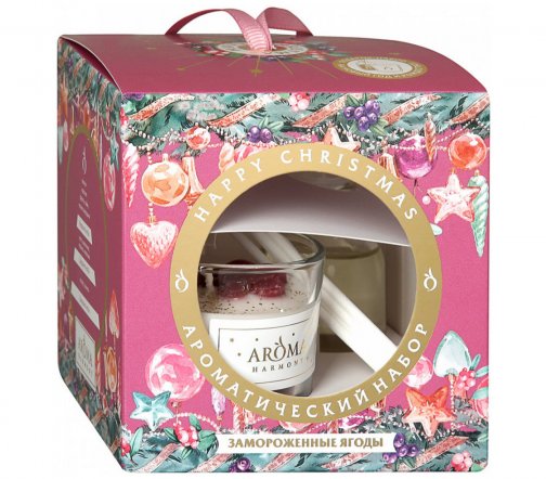Aroma Harmony Happy Christmas Набор ароматический Замороженные ягоды Свеча 60гр+Диффузор 30мл