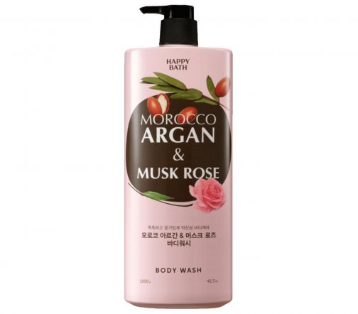 Happy Bath  Гель для душа с аргановым маслом и ароматом розы Morocco Argan&Musk Rose 1200мл