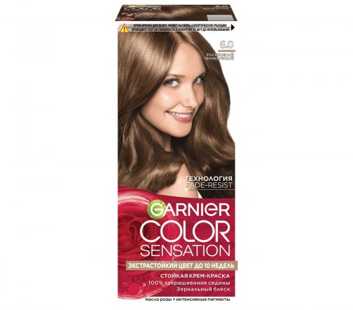 Garnier Color Sensation Роскошь цвета Крем-краска для волос 6.0 Роскошный темно-русый