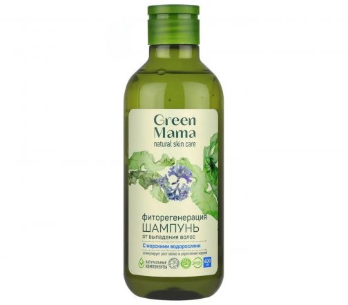 Green Mama Морской сад Шампунь от выпадения волос Фиторегенерация Морские водоросли 400мл
