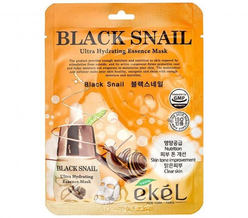 Ekel Маска тканевая для лица Black Snail 25мл