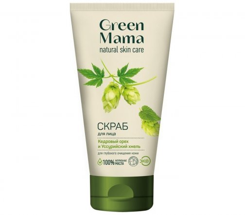 Green Mama Формула Тайги Скраб для лица Кедровый орех и уссурийский хмель 170мл