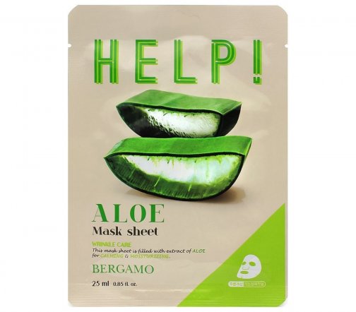 Bergamo Help Mask Маска тканевая для лица с экстрактом алоэ 25мл