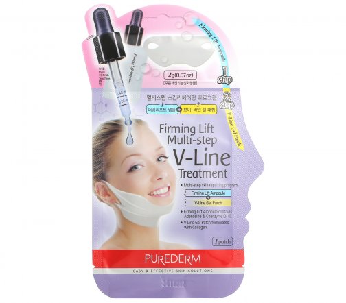 Purederm Маска двухшаговая для подтяжки контура лица Multi-step V-Line Treatment 23г