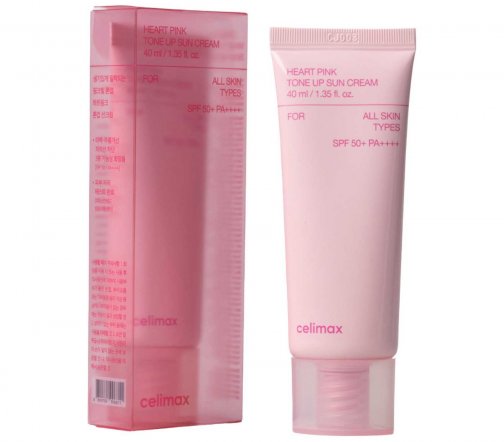 Celimax Heart Pink Крем выравнивающий солнцезащитный для сияния кожи SPF50+ 40мл