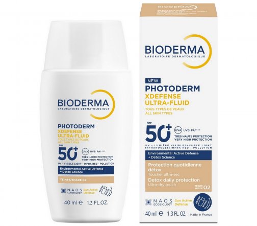 Bioderma Photoderm Xdefense (Фотодерм Xdefense) Флюид солнцезащитный SPF50+ Светлый оттенок 40мл