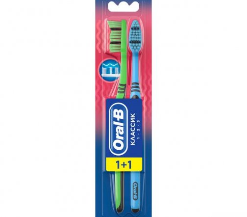 Oral-B Щетка зубная 123 Классик 2шт средней жесткости
