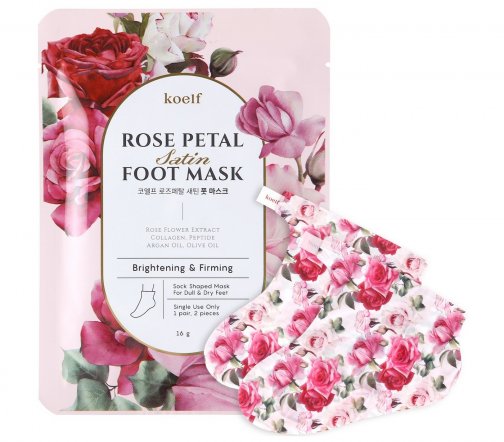 Koelf Rose Petal Satin Маска-носочки для ног с экстрактом розы 1пара