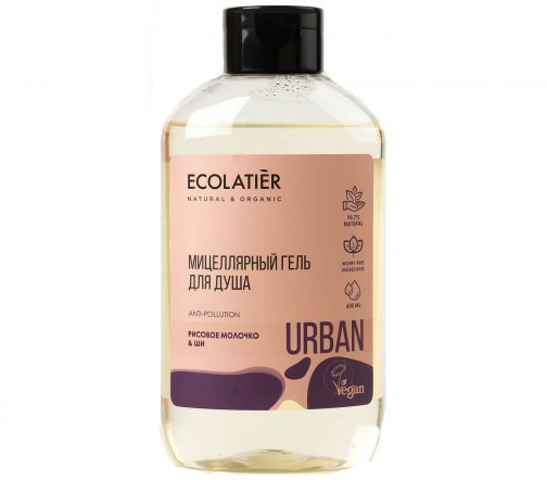 Ecolatier Urban Гель для душа мицеллярный Рисовое молочко и Ши 600мл