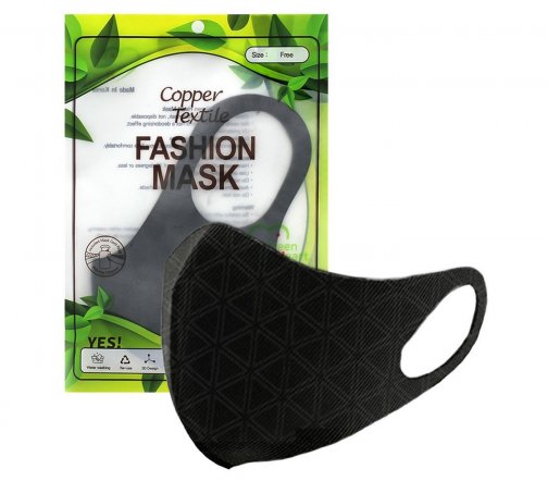 Green Heart Маска для лица защитная с пластиковыми регулятором Copper Textile 1шт