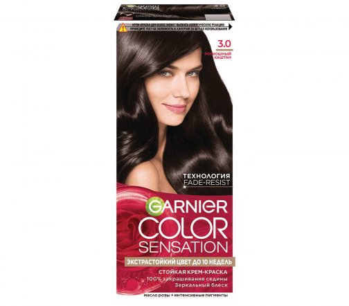 Garnier Color Sensation Роскошь цвета Крем-краска для волос 3.0 Роскошный каштан