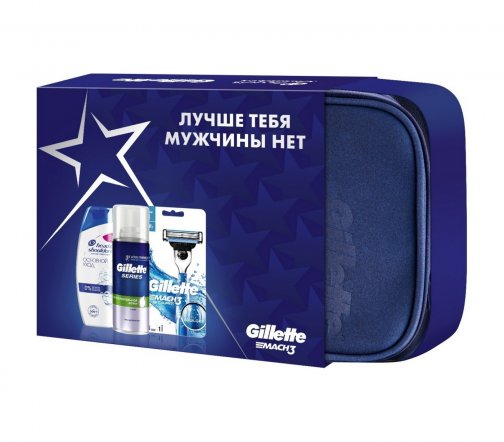 Gillette Men Набор Станок Масh3 Start+Пена для бритья Алоэ+Шампунь