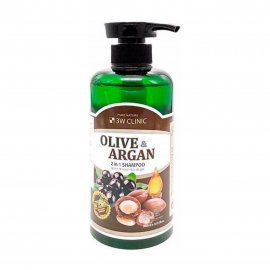 3W Clinic Olive&Argan Шампунь 2в1 для поврежденных волос с маслами арганы и оливы 500мл