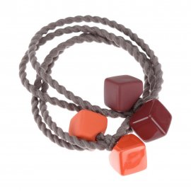 Dewal Beauty Резинки для волос Цветные кубики мини 2шт Оранжево-бордовый DBR3837-2