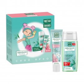 Чистая Линия Набор Идеальная кожа Гель для умывания 100мл+ВВ-крем 10в1 40мл