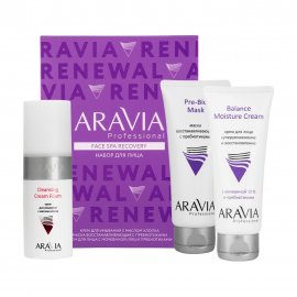 Aravia Professional Набор Face Spa Recovery Крем для умывания 150мл+Маска 50мл+Крем 50мл