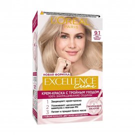 L'Oreal Paris Excellence Краска для волос 9.1 Очень светло-русый пепельный
