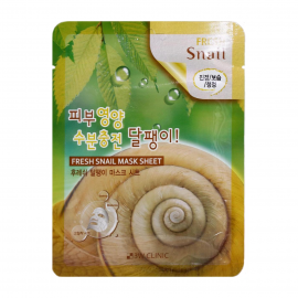 3W Clinic Fresh Маска тканевая для лица Snail 23мл