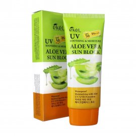 Ekel UV Aloe Vera Sun Block SPF50 Крем солнцезащитный для лица с экстрактом алое 70мл