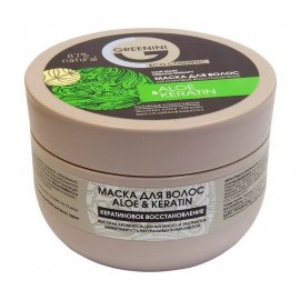 Greenini Маска для волос Кератиновое восстановление Aloe&Keratin 200мл