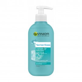 Garnier Skin Naturals Гель очищающий для умывания лица против черных точек и жирного блеска 200мл