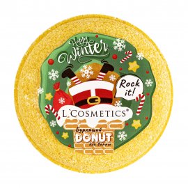 L'Cosmetics Happy Winter Donut Шар бурлящий для ванны Манго в сливках 160гр
