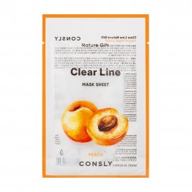 Consly Clear Line Маска тканевая увлажняющая с экстрактом персика 25мл