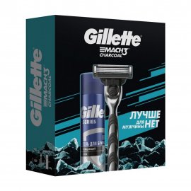 Gillette Men Набор Mach3 Станок с 1 сменной кассетой+Гель для бритья Очищающий 200мл