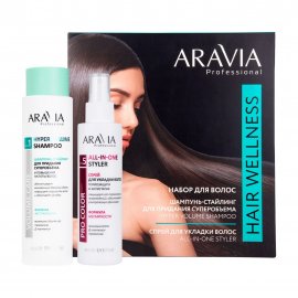 Aravia Professional Набор Hair Wellness Шампунь-стайлинг 420мл+Спрей для укладки волос 150мл